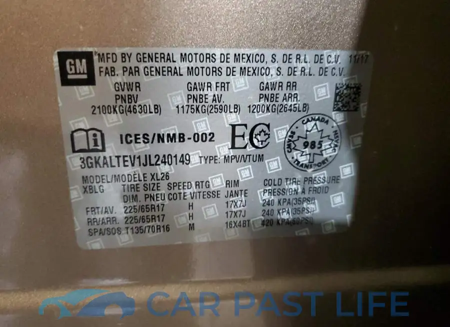 3GKALTEV1JL240149# 14