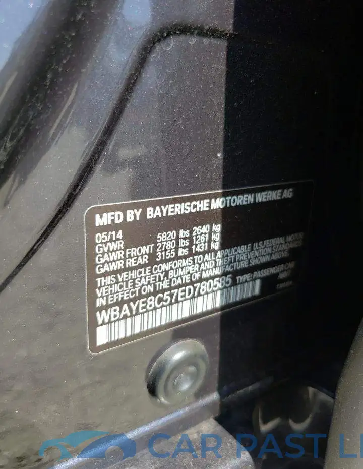 WBAYE8C57ED780585# 12