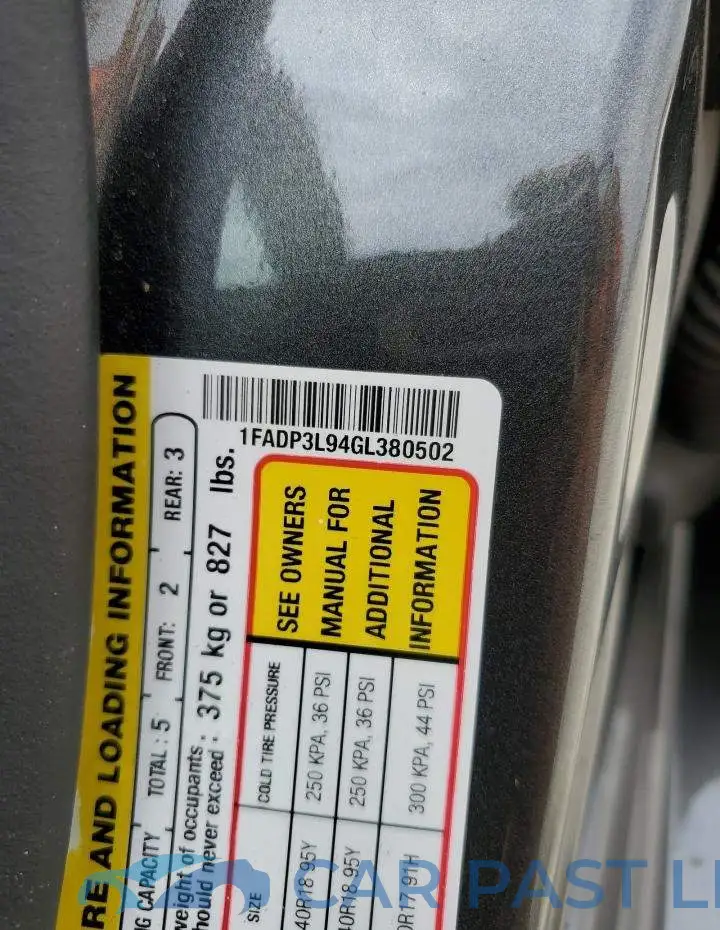 1FADP3L94GL380502# 12