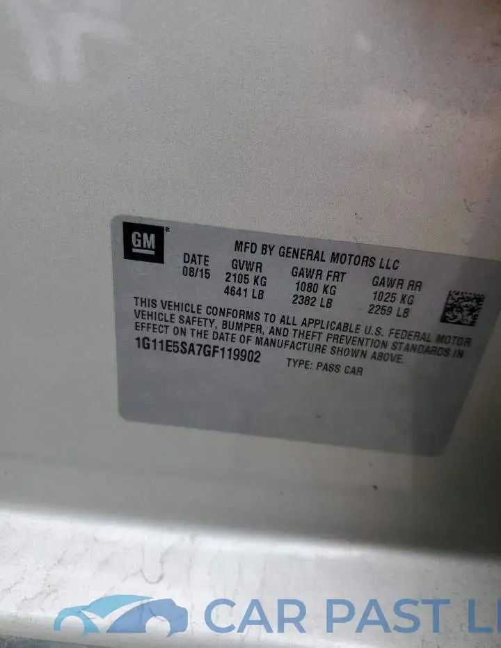 1G11E5SA7GF119902# 12
