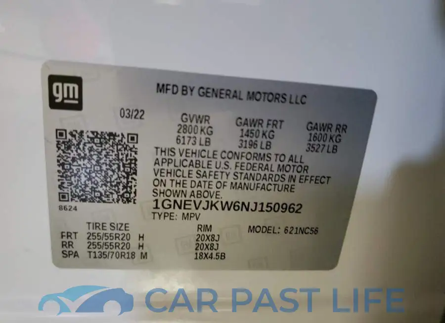 1GNEVJKW6NJ150962# 13