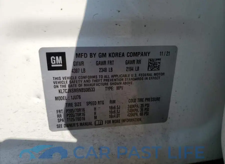 KL7CJNSM9NB508533# 12