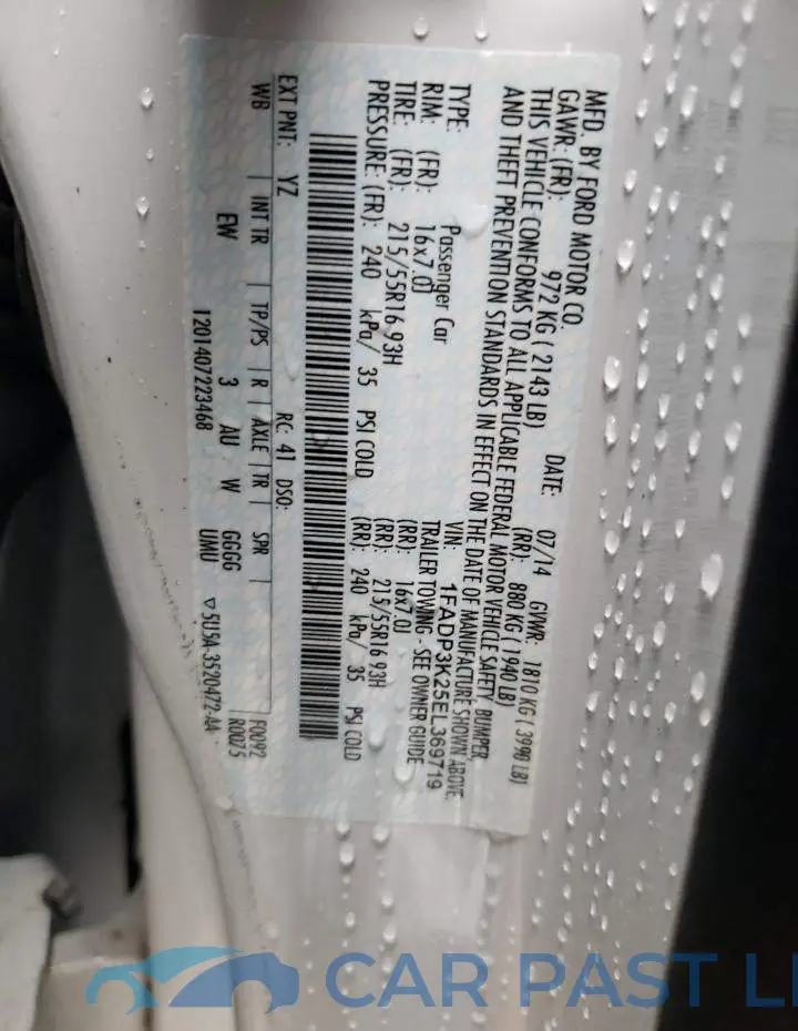1FADP3K25EL369719# 12
