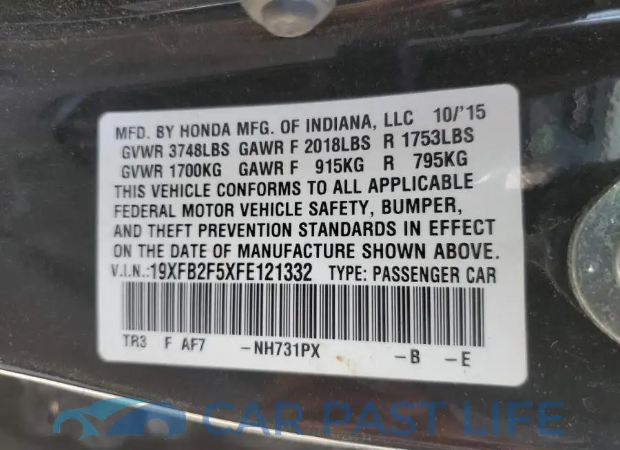 19XFB2F5XFE121332# 12