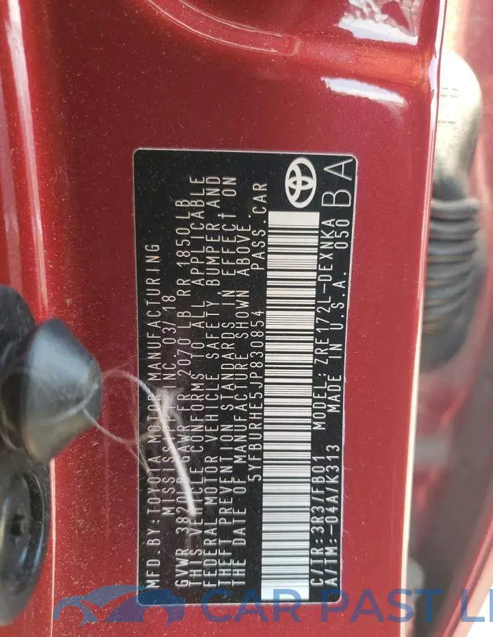 5YFBURHE5JP830854# 12