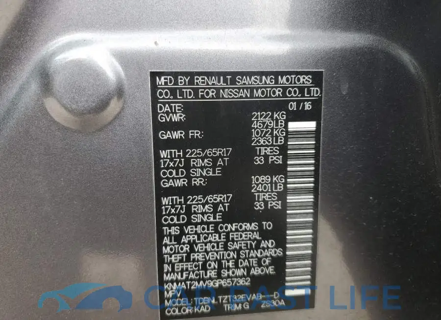 KNMAT2MV9GP657362# 13