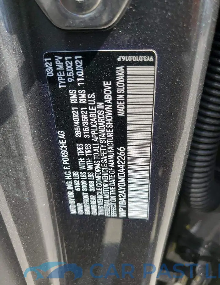 WP1BA2AY0MDA42266# 12