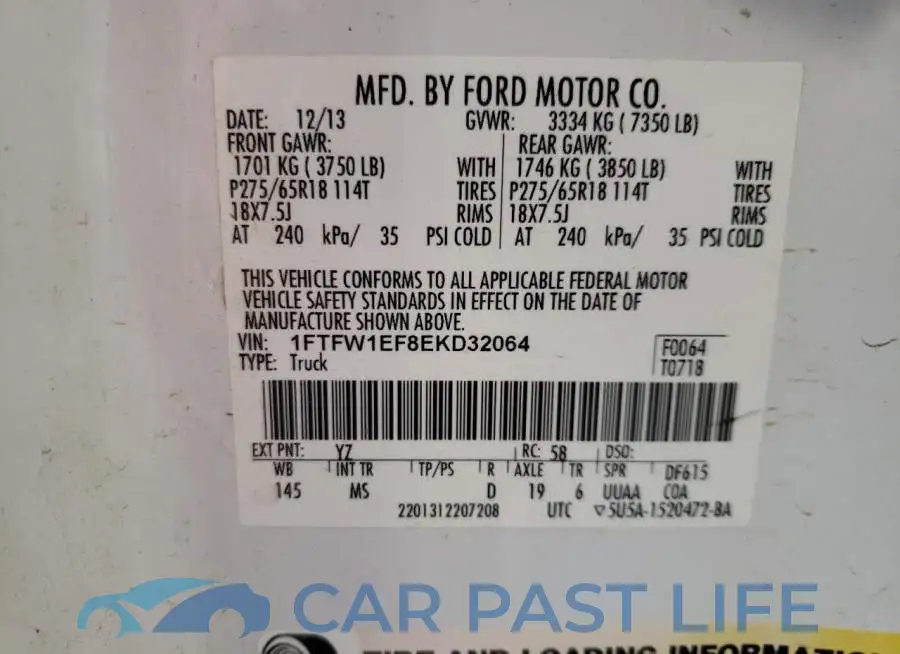 1FTFW1EF8EKD32064# 12