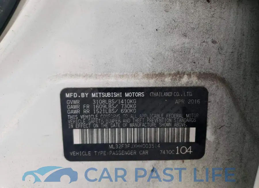 ML32F3FJXHH003514# 12