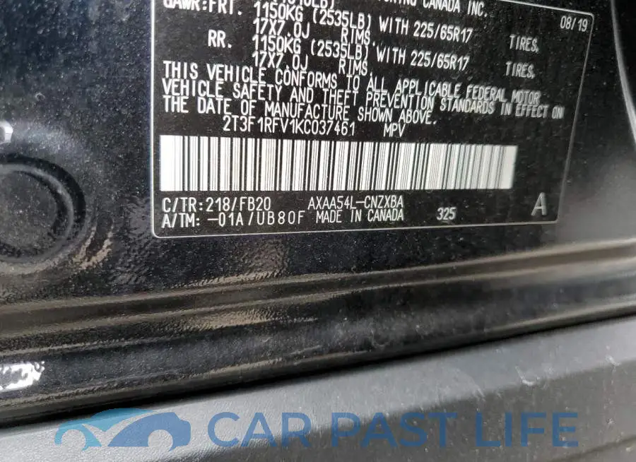 2T3F1RFV1KC037461# 13