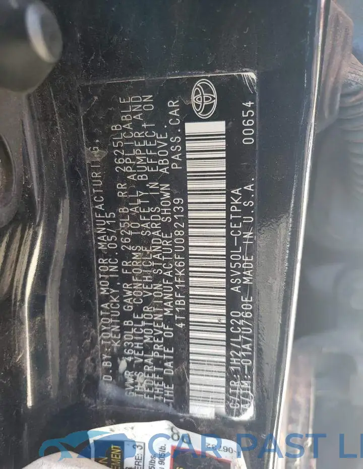 4T1BF1FK6FU082139# 12