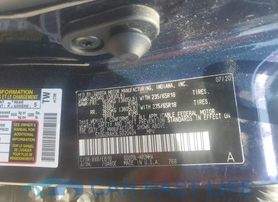 5TDGZRAH3LS020404# 13