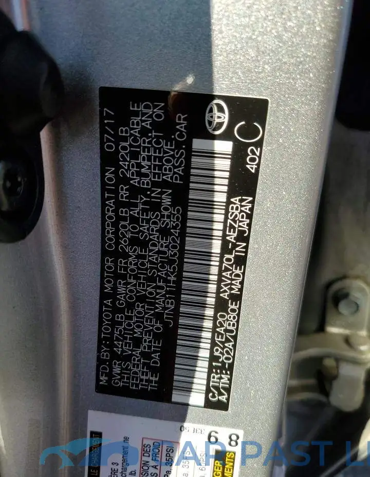JTNB11HK5J3024355# 12