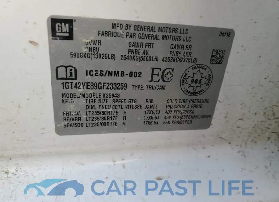 1GT42YE89GF233259# 12