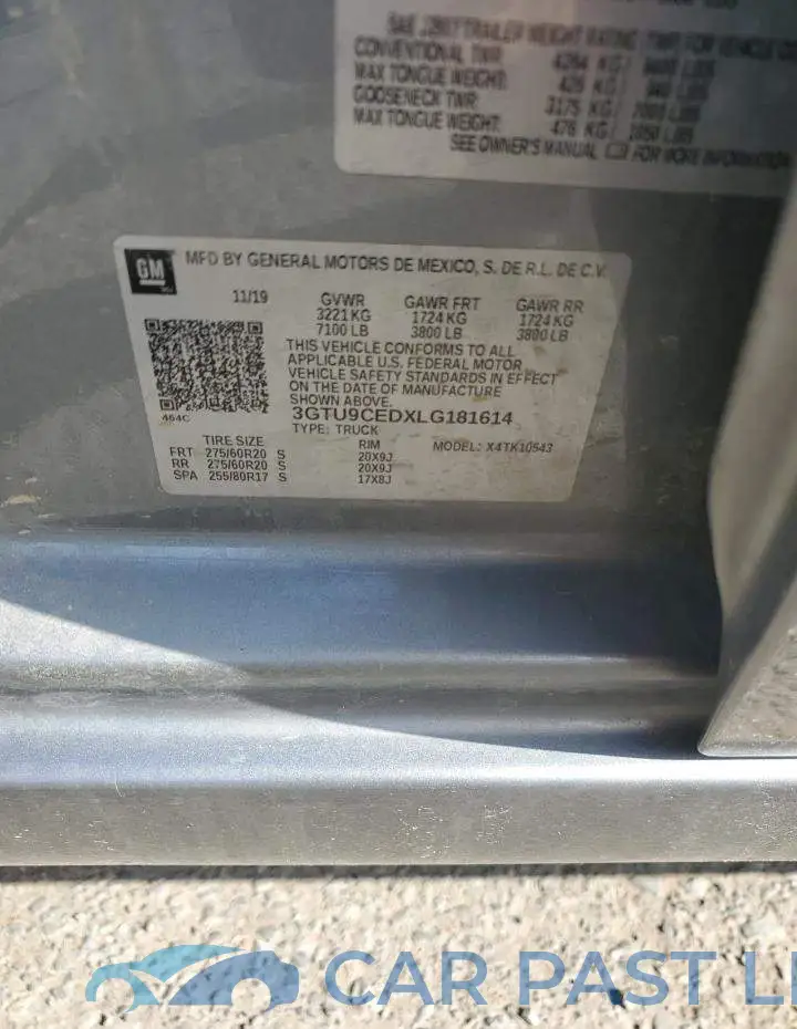 3GTU9CEDXLG181614# 13