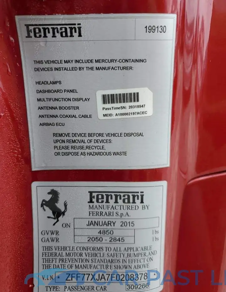 ZFF77XJA7F0208378# 12