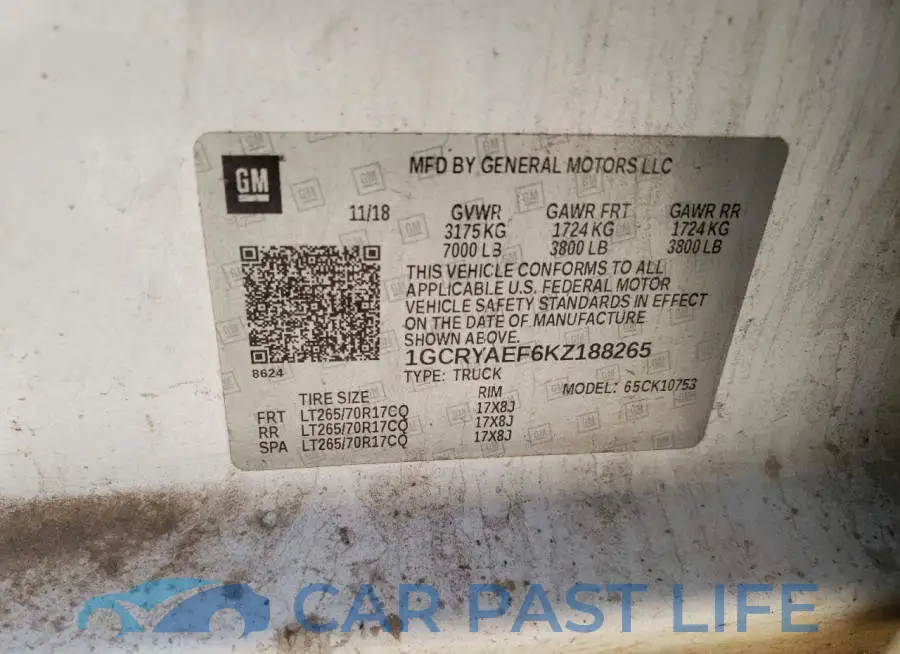 1GCRYAEF6KZ188265# 12