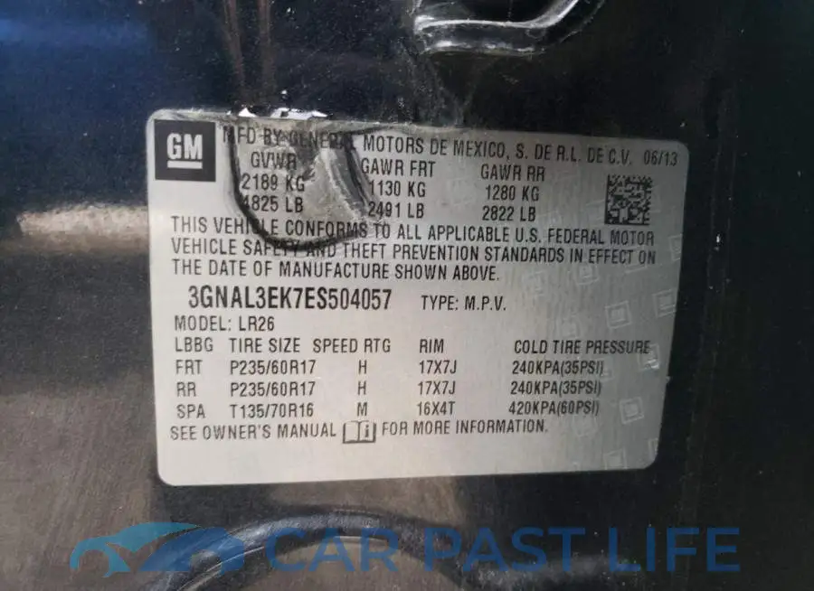3GNAL3EK7ES504057# 12