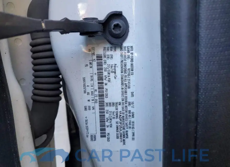 1FADP3F25JL206511# 12