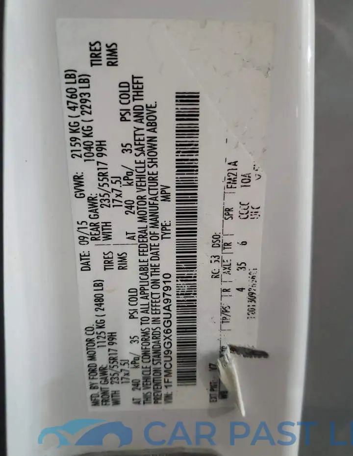 1FMCU9GX6GUA97910# 13