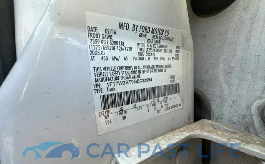 1FT7W2BT9GEC23554# 10