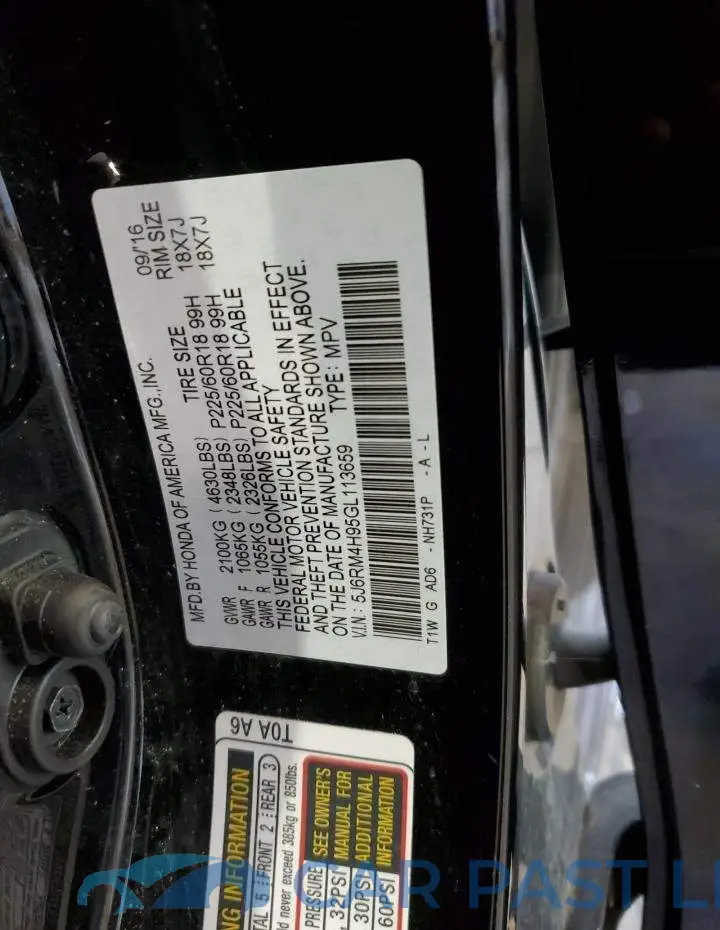 5J6RM4H95GL113659# 13