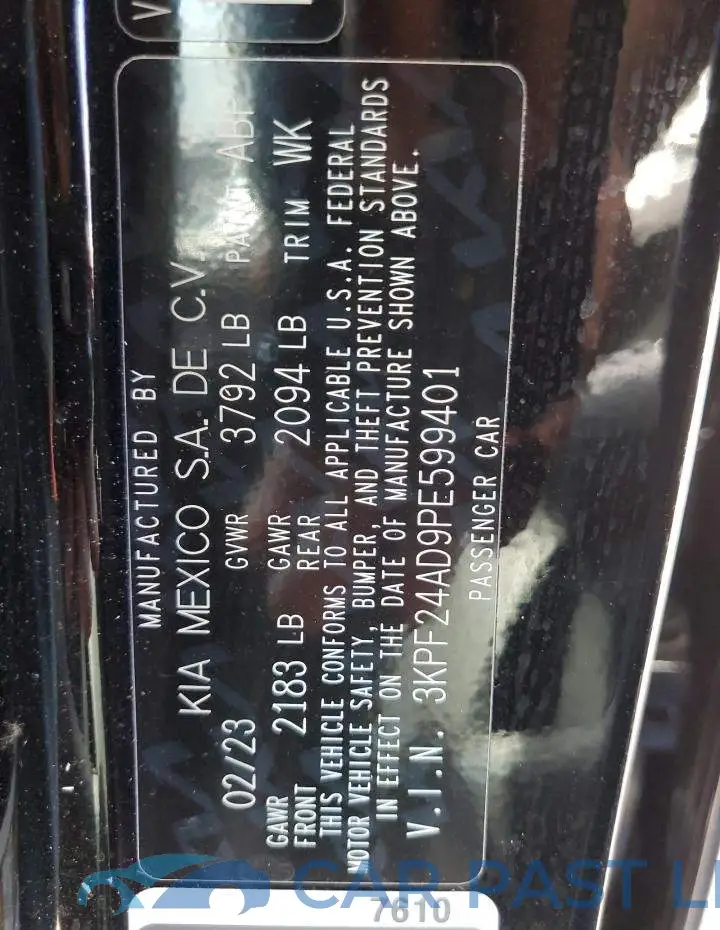 3KPF24AD9PE599401# 13