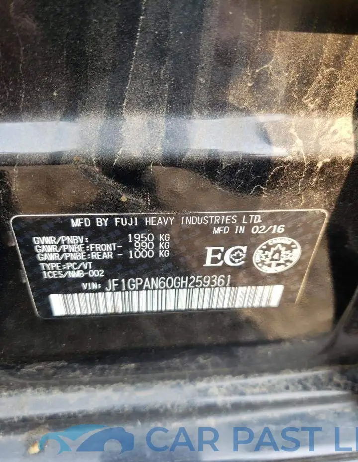 JF1GPAN60GH259361# 13