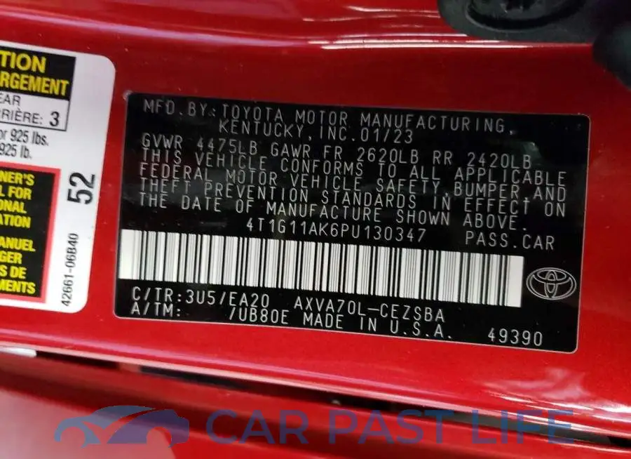 4T1G11AK6PU130347# 13