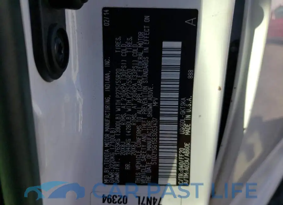 5TDZY5G15ES053437# 12