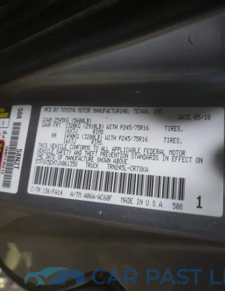 5TFSX5EN7JX061358# 13
