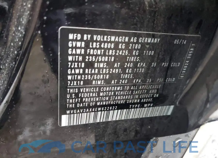 WVGAV3AX4EW622622# 12