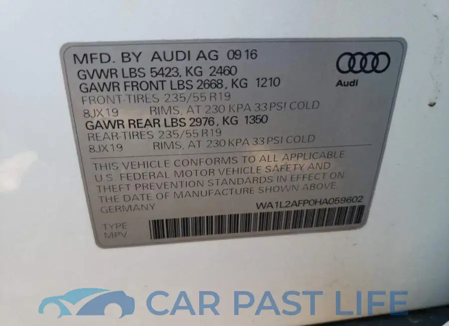 WA1L2AFP0HA059602# 12