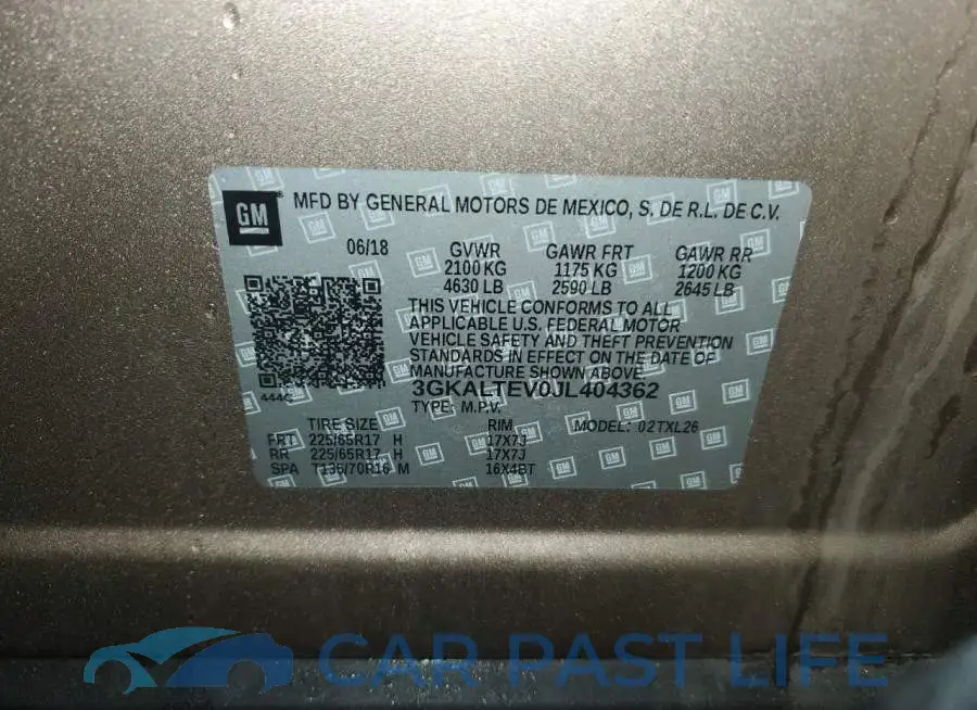 3GKALTEV0JL404362# 12