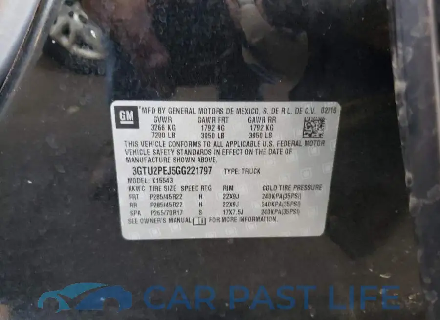 3GTU2PEJ5GG221797# 12