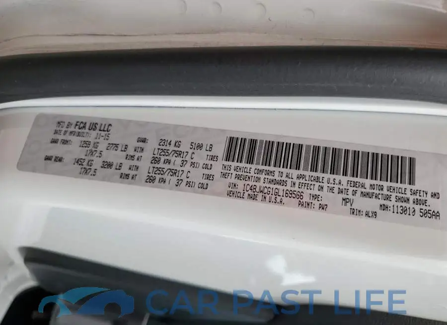 1C4BJWCG1GL169566# 12