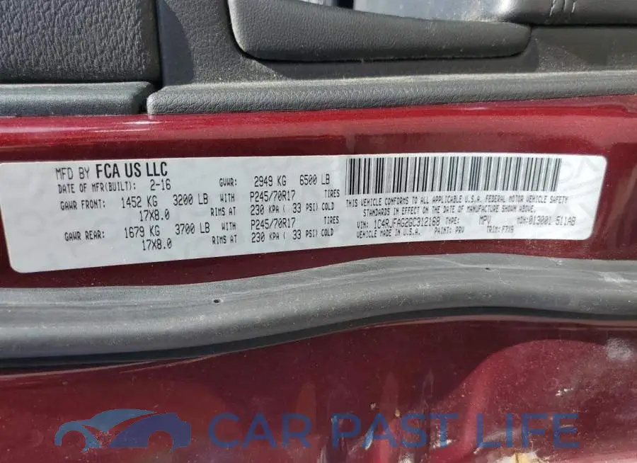 1C4RJFAG2GC312168# 12