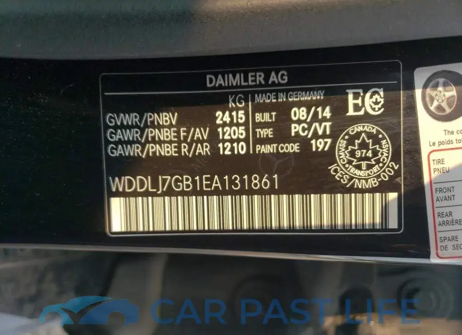 WDDLJ7GB1EA131861# 12