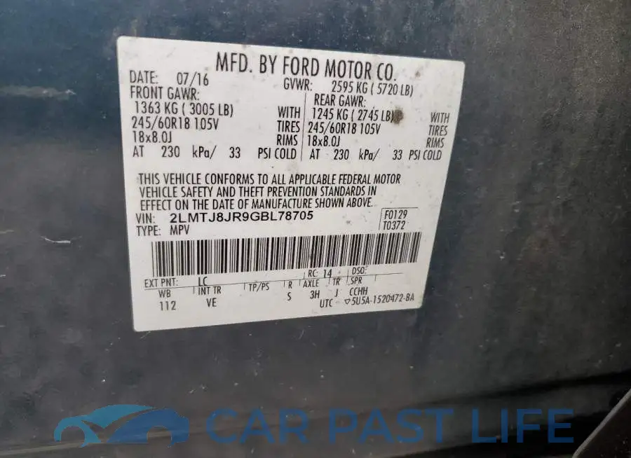 2LMTJ8JR9GBL78705# 12