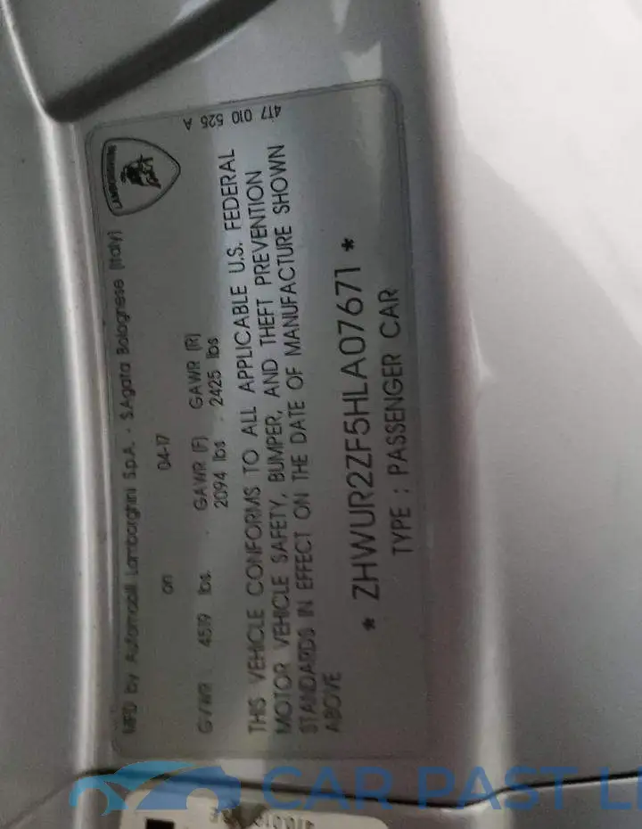 ZHWUR2ZF5HLA07671# 13