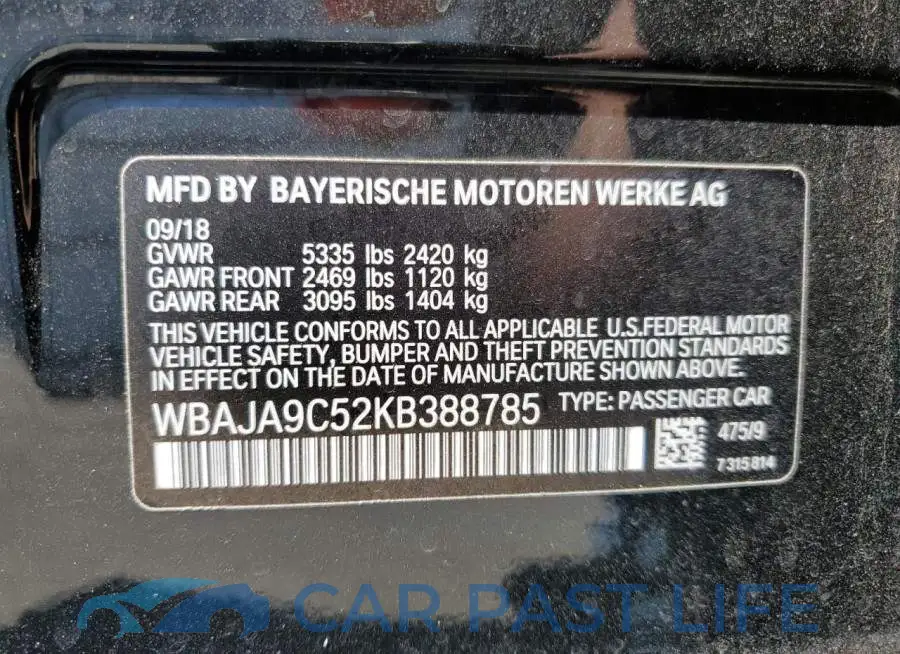 WBAJA9C52KB388785# 13
