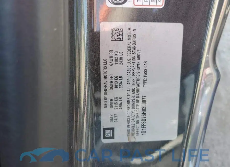 1G1FF3D76H0200077# 12