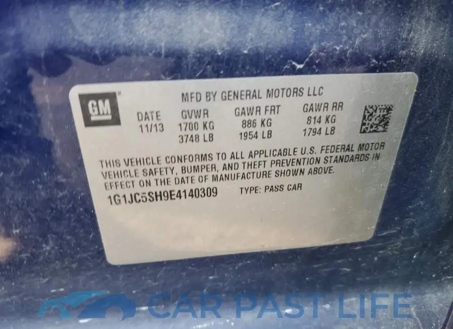 1G1JC5SH9E4140309# 12
