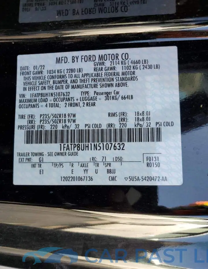 1FATP8UH1N5107632# 10