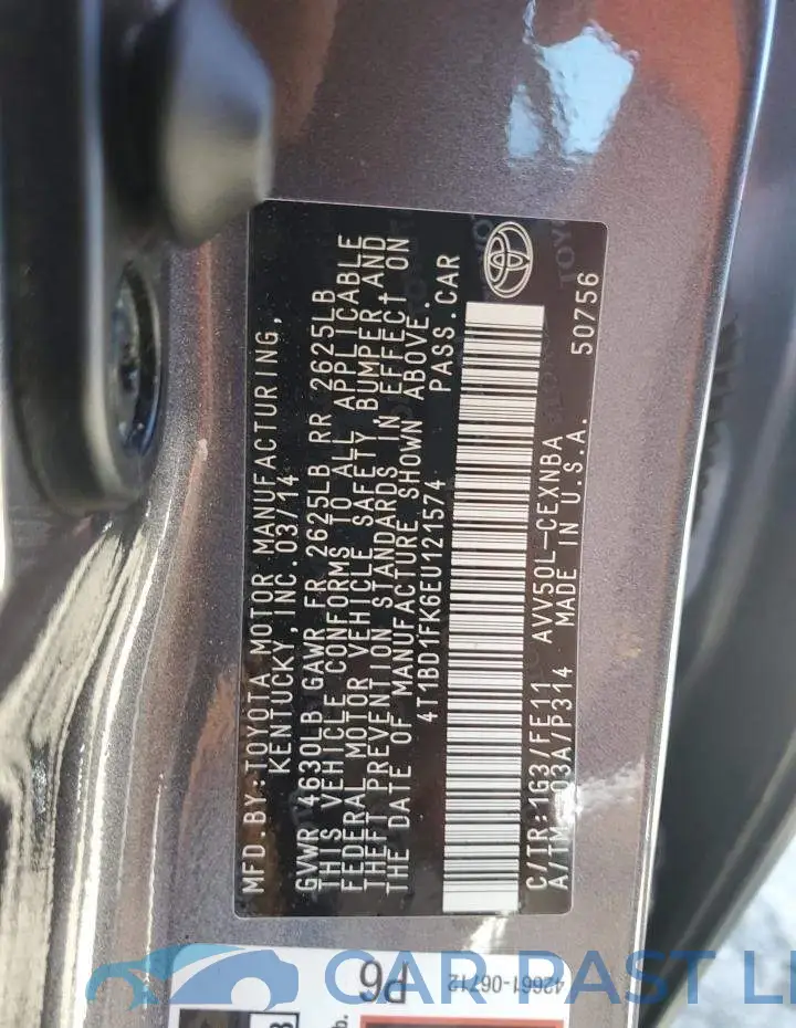 4T1BD1FK6EU121574# 13