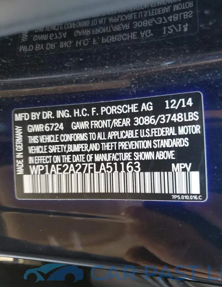WP1AE2A27FLA51163# 14