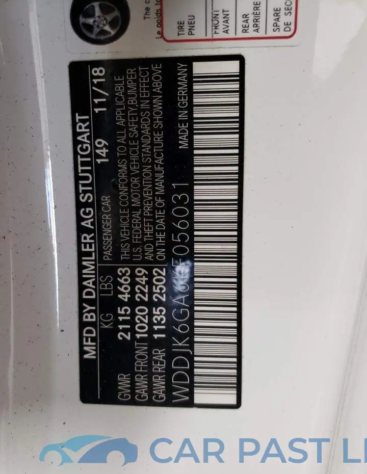 WDDJK6GA6KF056031# 12