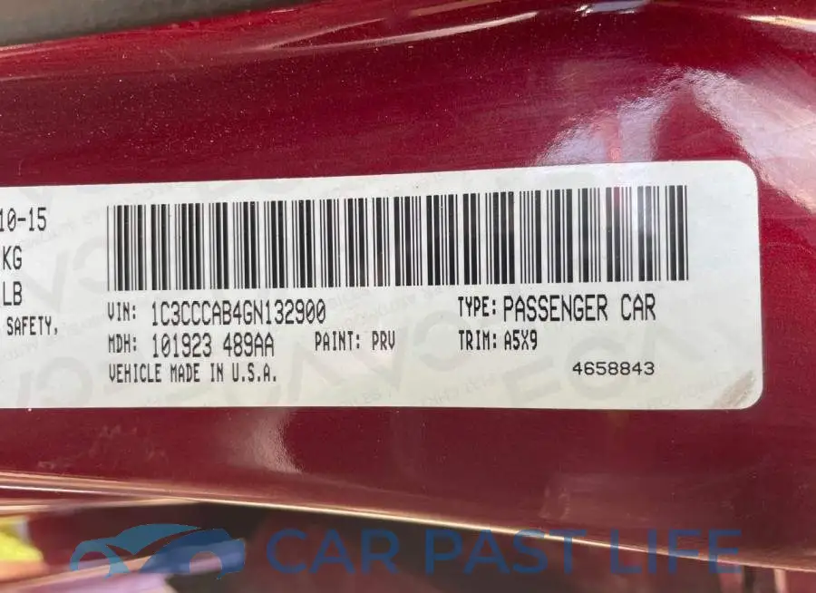 1C3CCCAB4GN132900# 10