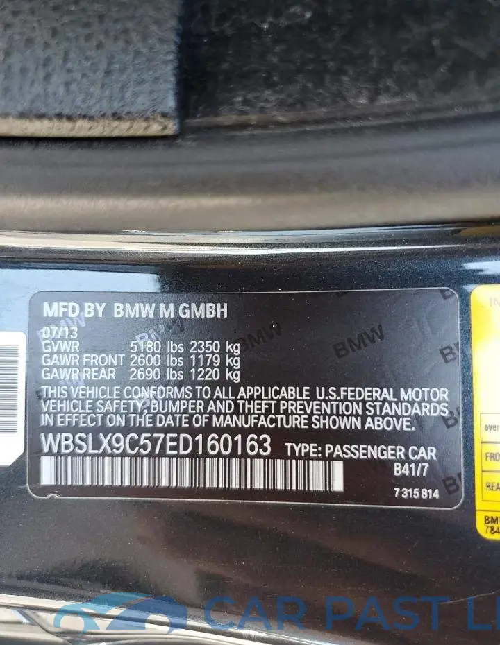 WBSLX9C57ED160163# 12