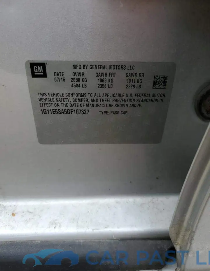 1G11E5SA5GF107327# 12